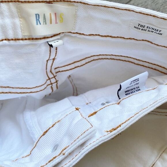 Rails Denim The Sunset High Rise Slim Flare Jeans in White Nordstrom - Picture 4 of 8